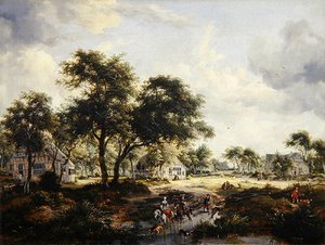 Zalesiony krajobraz autorstwa Meindert Hobbema