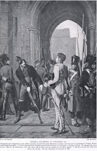 Generał Daumesnil w Vincennes, 1815, ilustracja z „Historia Narodów Hutchinsona”, c.1910 autorstwa Melanque