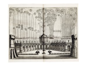 Fajerwerki z okazji ślubu Leopolda I (1640-1705), cesarza rzymskiego i Małgorzaty Teresy z Hiszpanii (1651-73) w Wiedniu, grudzień 1666 autorstwa Melchior Küsel