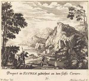 Istria, Zatoka Owcza autorstwa Melchior Küsel after Johann Wilhelm Baur