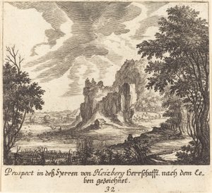 widok na góry autorstwa Melchior Küsel after Johann Wilhelm Baur