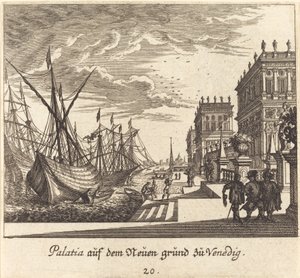 Pałace, Wenecja autorstwa Melchior Küsel after Johann Wilhelm Baur