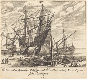 Statki autorstwa Melchior Küsel after Johann Wilhelm Baur