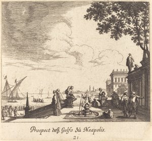 Widok na Zatokę Neapolitańską autorstwa Melchior Küsel after Johann Wilhelm Baur