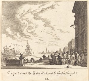 Widok na Zatokę Neapolitańską autorstwa Melchior Küsel after Johann Wilhelm Baur