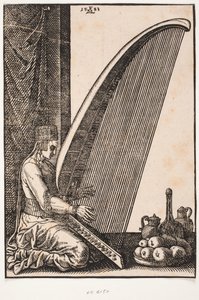 Harfistka autorstwa Melchior Lorck