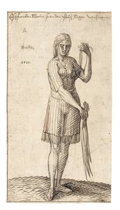 Nigeryjska kobieta trzymająca trzciny, 1583 autorstwa Melchior Lorck