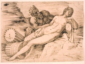 Satyr szpieguje śpiącą antyopę autorstwa Melchior Lorck
