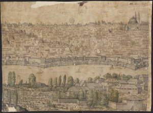 Perspektywa Konstantynopola, arkusz 14, Melchior Lorck, 1559 autorstwa Melchior Lorck