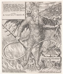 Papież jako dzikus. Alegoria satyryczna autorstwa Melchior Lorck