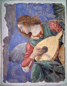 Anioł grający na lutni, ok. 1480 (odłączony fresk) autorstwa Melozzo da Forli