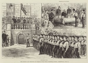 Książę i księżna Walii w Royal Hospital School, Greenwich, 10 lipca autorstwa Melton Prior