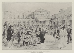 Wizyta cesarza niemieckiego w Palestynie, Rynek, Hajfa autorstwa Melton Prior