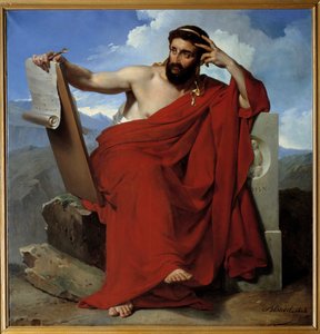 Portret prawodawcy Solona i poety Aten (ok. 640-ok. 588 pne) Obraz Merry Joseph Blondel (1781-1853) 1828 Amiens, Musee de Picardie - Portret poety i prawodawcy Solona z Aten (ok. 640-w. 588 pne). Obraz Merry Joseph Blondel
