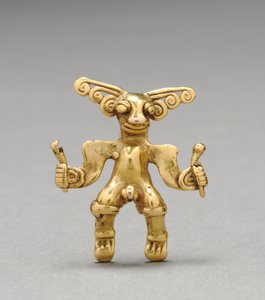 Wisiorek z figurką, ok. 1900 r. 1000-1550 (odlew złota)