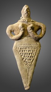 Figurka nagiej kobiety, Mezopotamia, ok. 2000-1800 pne (glina)