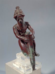 Mezopotamia: miedziana figura z fundamentu przedstawiająca boga pchającego gwóźdź. Około 2150 pne. Od Tello. Paryż, Luwr autorstwa Mesopotamian Mesopotamian