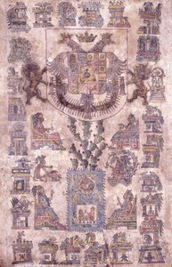 Iluminowany dokument z Meksyku, przedstawiający herb wicekróla Sotomayora, ok. 1645 autorstwa Mexican School