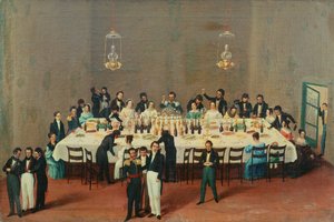 Bankiet wydany w Oaxaca na cześć generała Antonio Leon autorstwa Mexican School