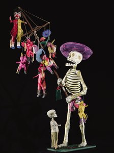 Day of the Dead: Handlarz zabawek, z Oaxaca (papier mache) autorstwa Mexican School