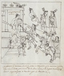 Ms Hunter 242 f.256r Bitwa ewangelicka, z Historia de Tlaxcala autorstwa Diego Munoza Camargo autorstwa Mexican School