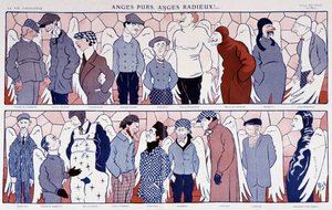 Zarzuty słynnych lotników jako aniołów (galeria portretów) - w „La Vie Parisienne” 11.12.1909.