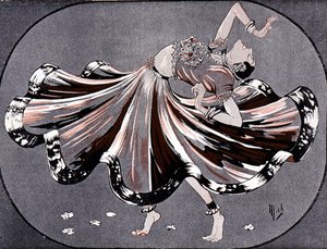Miss Ruth w swoich hinduskich tańcach: Mata Hari w teatrze Marigny - autorstwa Mich (Michel Liebeaux