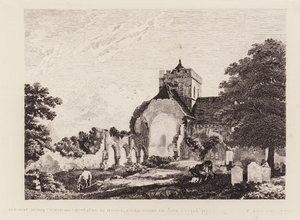 Kościół Boxgrove Priory (grawerunek) autorstwa Michael (1743 1801) (after) Rooker