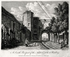 Południowa perspektywa Abby-Gate w Reading, Berkshire, 1775 autorstwa Michael Angelo Rooker