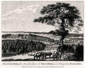Hackwood Park, siedziba jego łaski księcia Bolton, niedaleko Basingstoke, Hampshire, 1775. autorstwa Michael Angelo Rooker