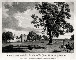 Knole Park w Kent, siedziba Jego Łaski księcia Dorset, 1775 autorstwa Michael Angelo Rooker