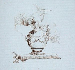 Rysunek z notatnika Michaela Faradaya (pióro i atrament na papierze) autorstwa Michael Faraday
