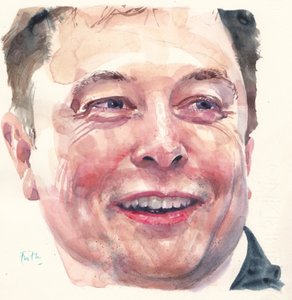 Elon Musk (akwarela)