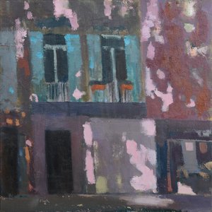 Cienie na ścianie, Prowansja, 2015 (olej na płótnie) autorstwa Michael G. Clark