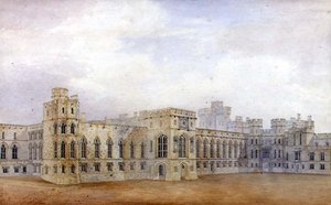Zamek Windsor i północno-wschodni widok na Upper Ward (pióro i atrament oraz akwarela na papierze) autorstwa Michael Gandy