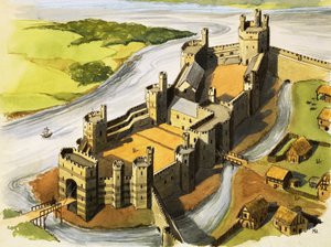 Zamek Caernarvon w czasach króla Edwarda Pierwszego