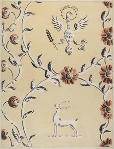 Wolna ręcznie zdobiona ściana, c. 1940.
