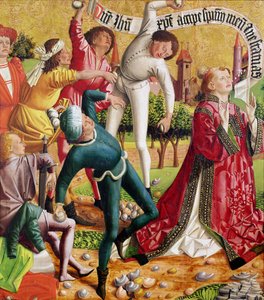 Ukamienowanie św. Szczepana, z ołtarza św. Szczepana, ok. 1470