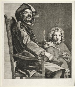 Mężczyzna palący fajkę i mały chłopiec, c. 1660. autorstwa Michael Sweerts