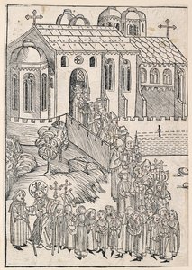 Chrystus pozdrawiający pielgrzyma, ok. 1491 r. autorstwa Michael Wolgemut