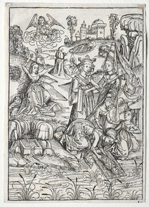 Der Schatz Behalten: Mojżesz znaleziony przez córkę faraona recto, 1491. autorstwa Michael Wolgemut