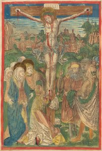 Die Kreuzigung mit der heiligen Maria Magdalena autorstwa Michael Wolgemut