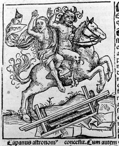 Diabeł i wiedźma idą na szabat – Hartmann Schedel Liber chronicarum Norymberga 1493