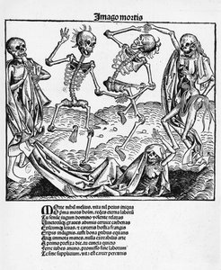 Danse Macabre, ilustracja z "Liber Chronicarum" Hartmanna Schedla (1440-1514) Norymberga, opublikowana w 1493 r.