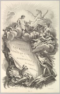 Frontyspis do grobu Karola Sackville, hrabiego Dorset Frontyspis dla ..., ca. 1736.