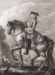 Król Francji Ludwik XV, portret konny.