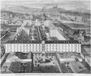 Obecny szpital Fernand Widal, Paryż, ilustracja z "Le Monde Illustre", 1867 r.