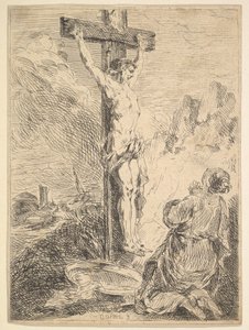 Maria Magdalena modląca się u stóp krzyża, 1720-83.