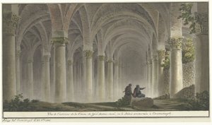 Wnętrze Konstantynopola Widok wnętrza Cysterny Yéré-Batan-Serai, czyli Podziemnego Pałacu w Konstantynopolu (tytuł na obiekcie) autorstwa Michel François Preaulx