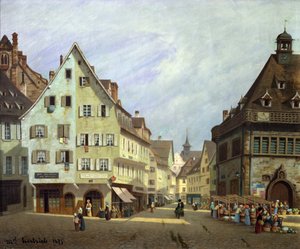 Place du Marche-aux-Fruits, Colmar, 1875 autorstwa Michel Hertrich